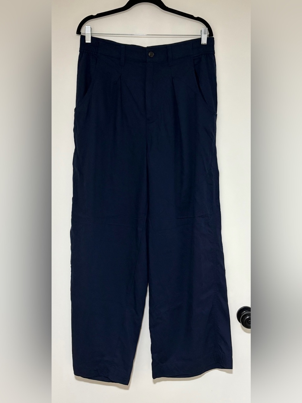 Madewell Women’s Navy Blue Pleated Wide Leg Pants Size 14